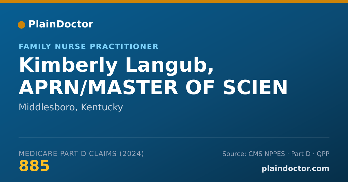 Shareable card for Kimberly Langub, APRN/MASTER OF SCIEN - Family Nurse Practitioner, Middlesboro, KY