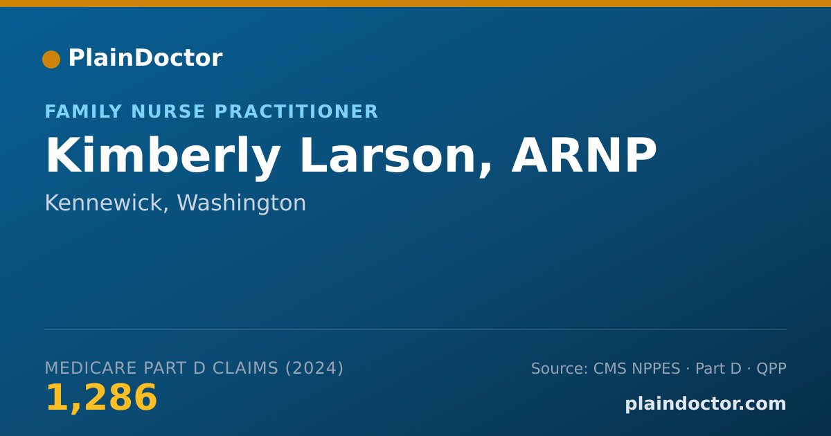 Shareable card for Kimberly Larson, ARNP - Family Nurse Practitioner, Kennewick, WA