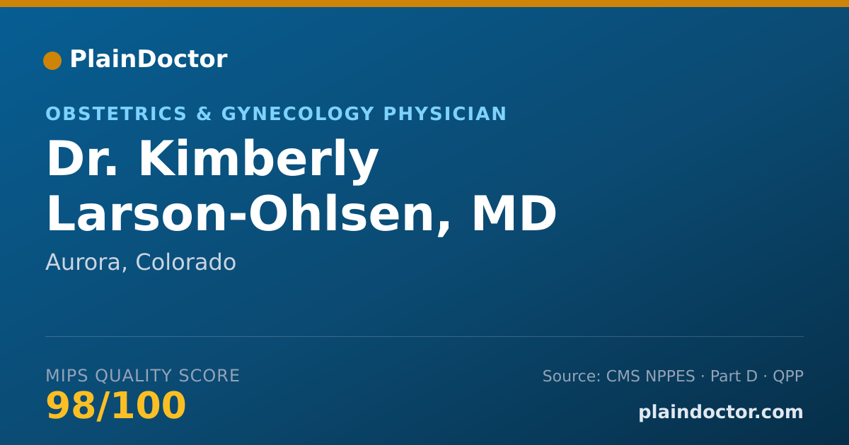 Shareable card for Kimberly Larson-Ohlsen, MD - Obstetrics & Gynecology Physician, Aurora, CO