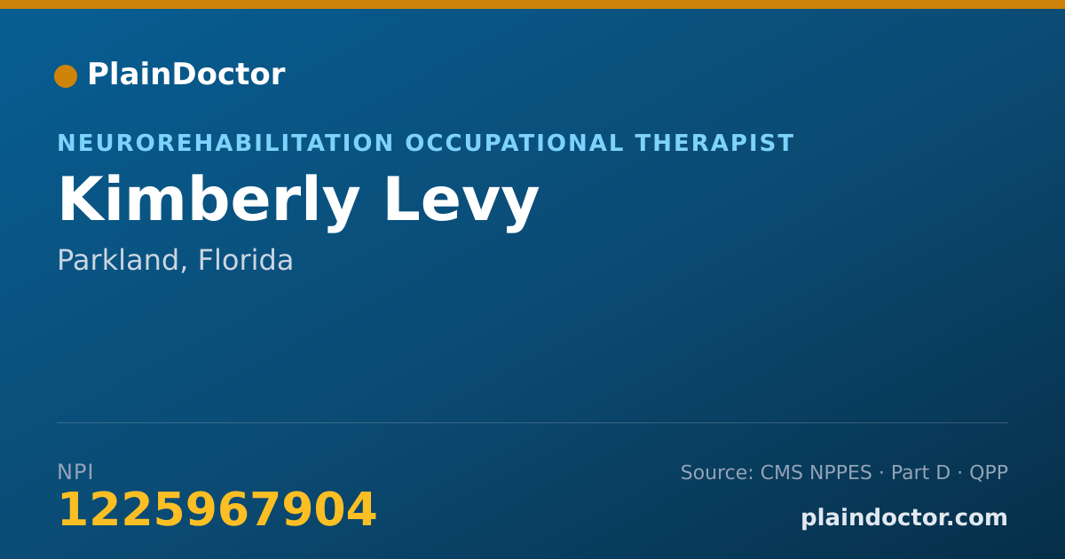 Shareable card for Kimberly Levy - Neurorehabilitation Occupational Therapist, Parkland, FL