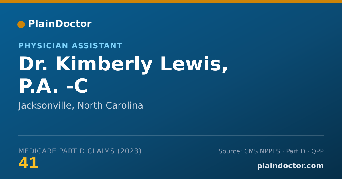 Shareable card for Kimberly Lewis, P.A. -C - Physician Assistant, Jacksonville, NC