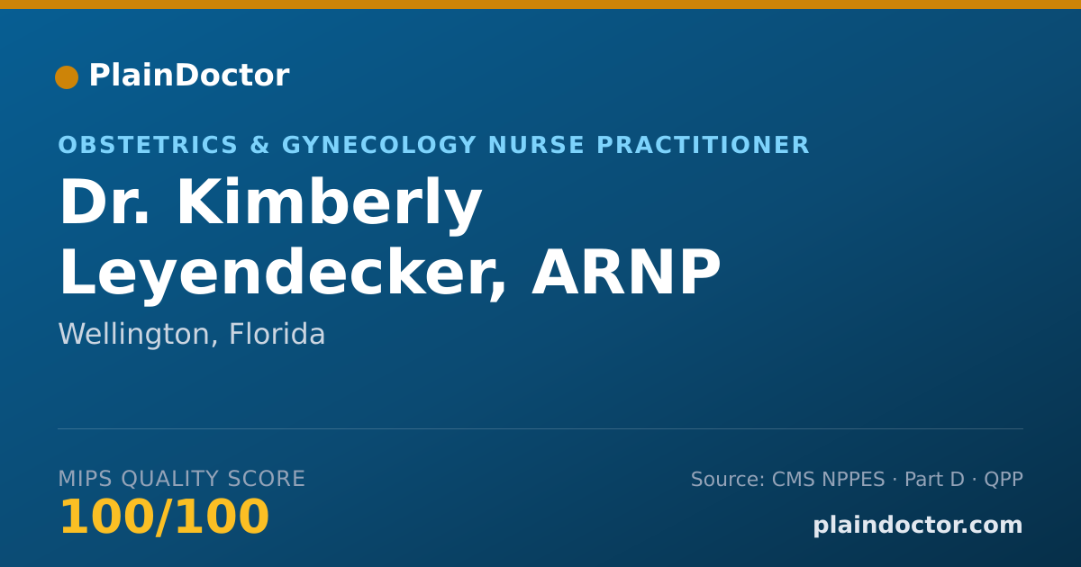 Shareable card for Kimberly Leyendecker, ARNP - Obstetrics & Gynecology Nurse Practitioner, Wellington, FL