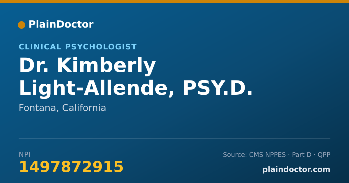 Shareable card for Kimberly Light-Allende, PSY.D. - Clinical Psychologist, Fontana, CA