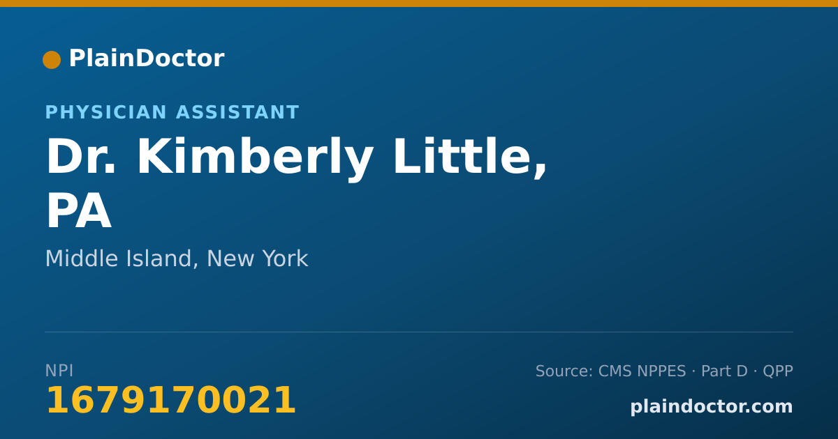 Shareable card for Kimberly Little, PA - Physician Assistant, Middle Island, NY