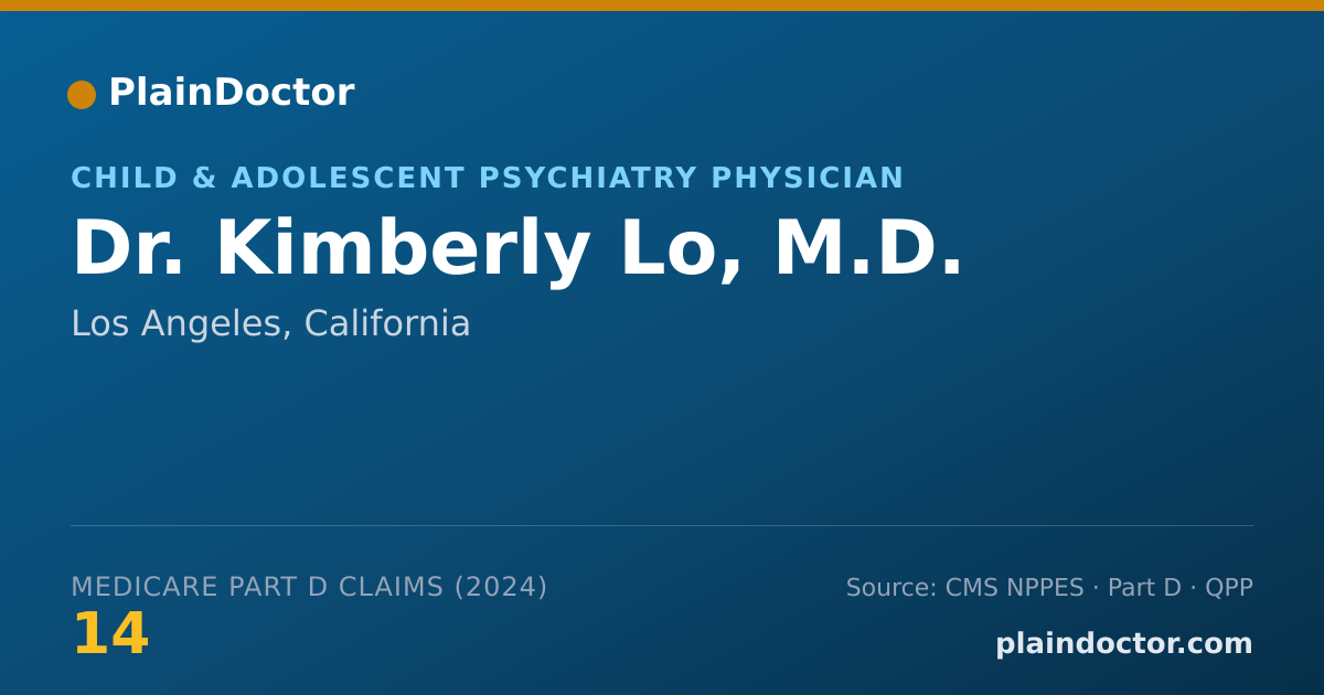 Shareable card for Kimberly Lo, M.D. - Psychiatry Physician, Los Angeles, CA