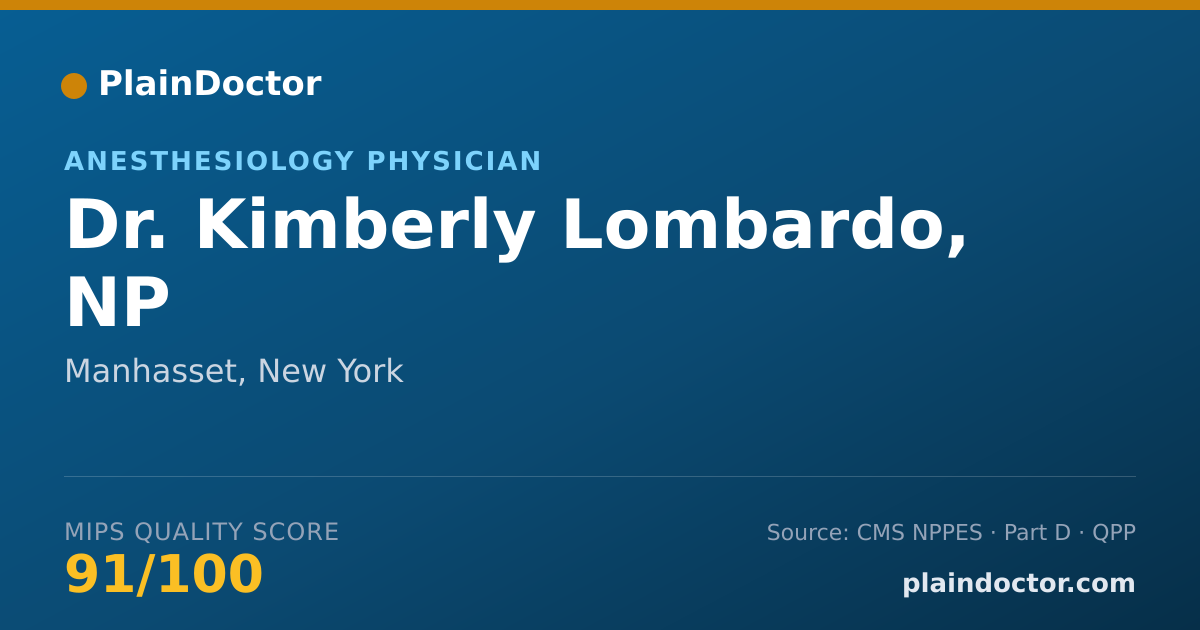 Shareable card for Kimberly Lombardo, NP - Anesthesiology Physician, Manhasset, NY