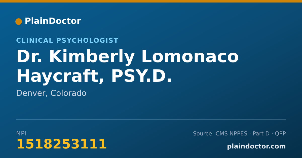 Shareable card for Kimberly Lomonaco Haycraft, PSY.D. - Clinical Psychologist, Denver, CO