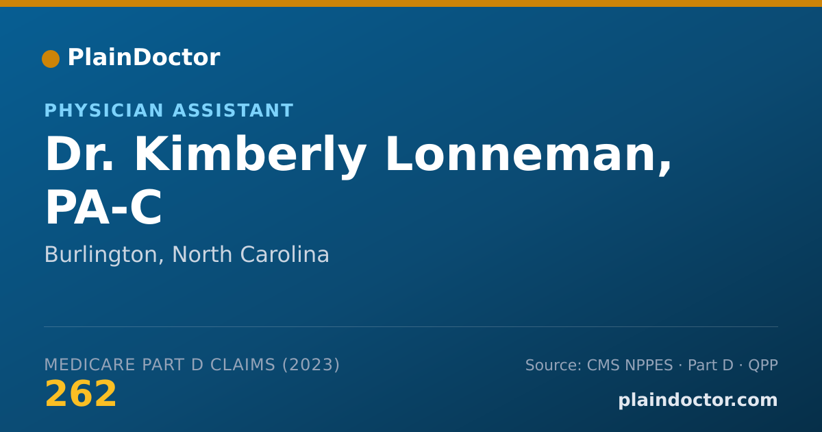 Shareable card for Kimberly Lonneman, PA-C - Physician Assistant, Burlington, NC