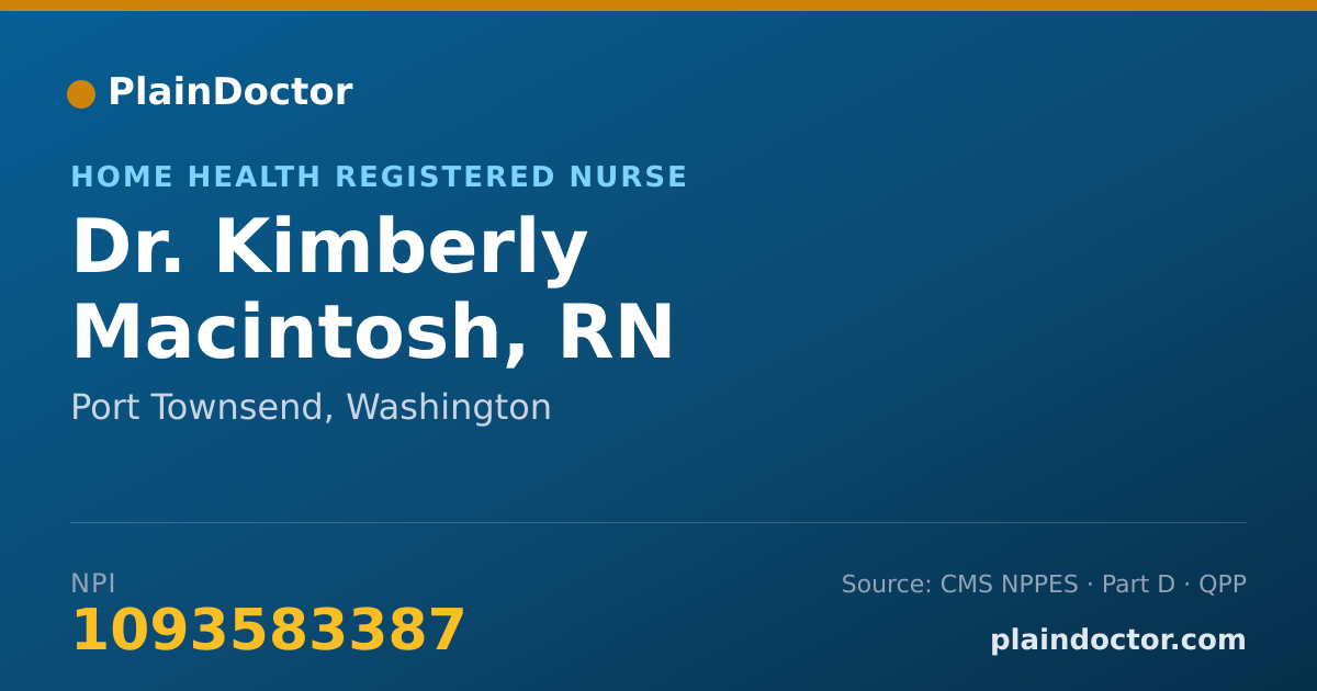 Shareable card for Kimberly Macintosh, RN - Home Health Registered Nurse, Port Townsend, WA