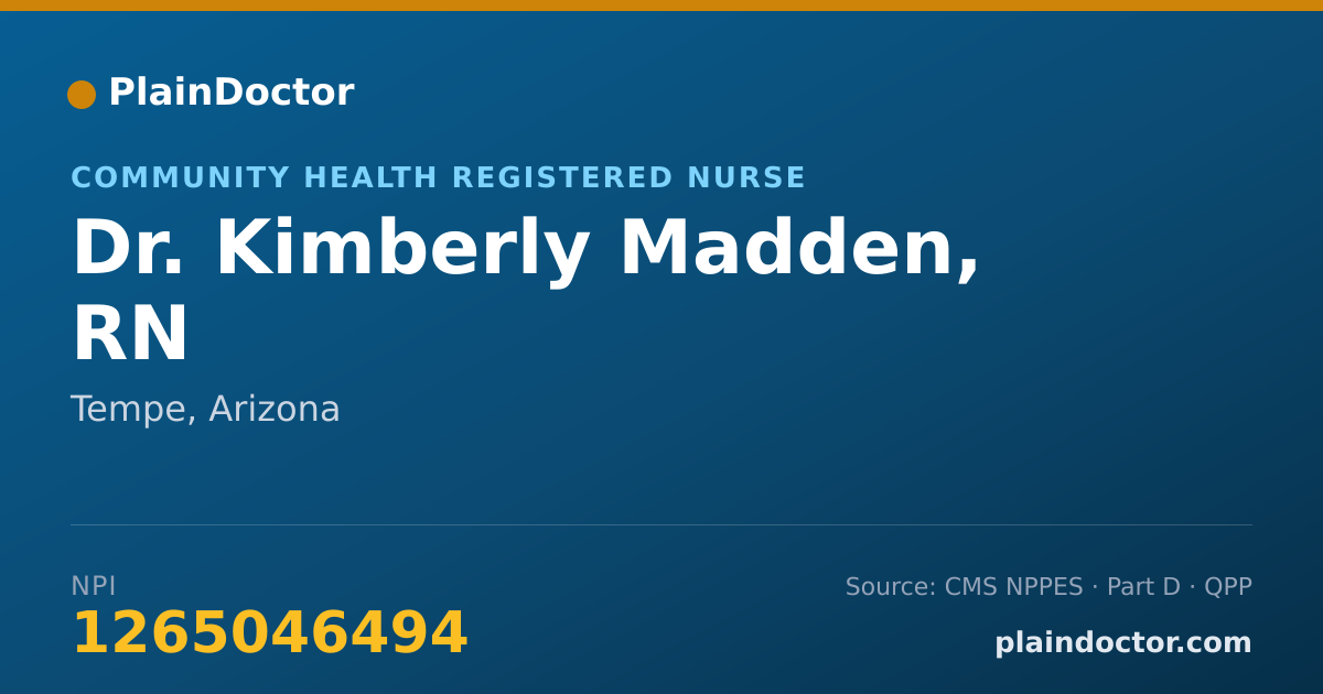 Shareable card for Kimberly Madden, RN - Community Health Registered Nurse, Tempe, AZ