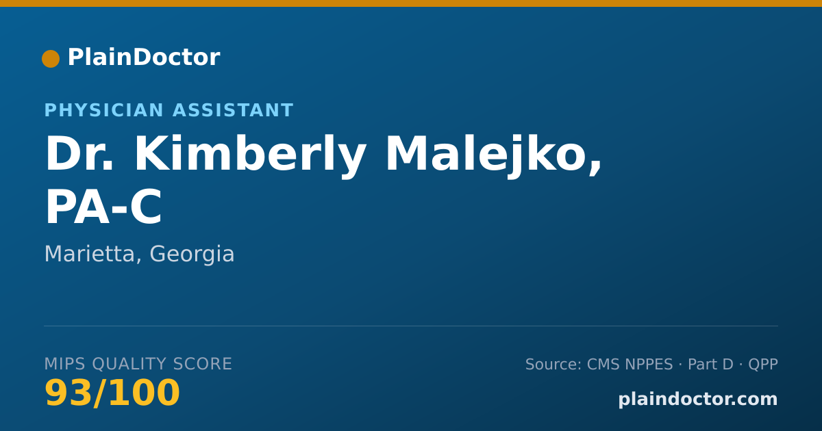 Shareable card for Kimberly Malejko, PA-C - Physician Assistant, Marietta, GA