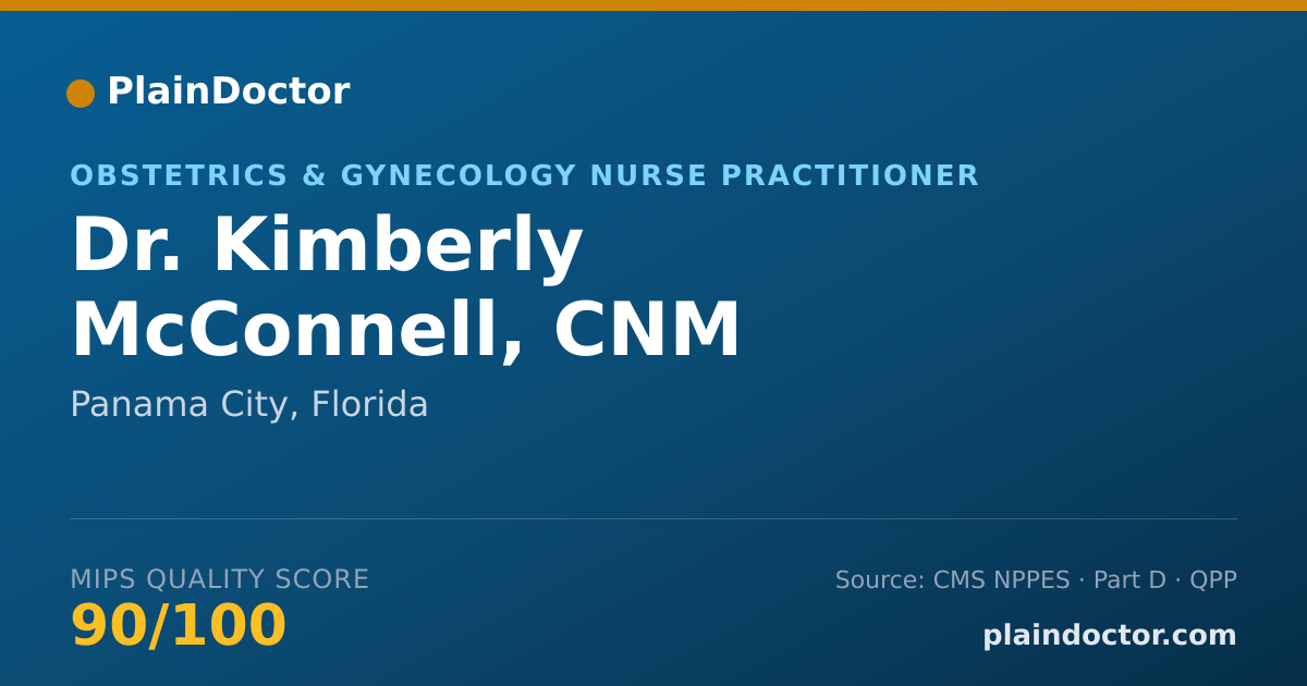 Shareable card for Kimberly McConnell, CNM - Obstetrics & Gynecology Nurse Practitioner, Panama City, FL