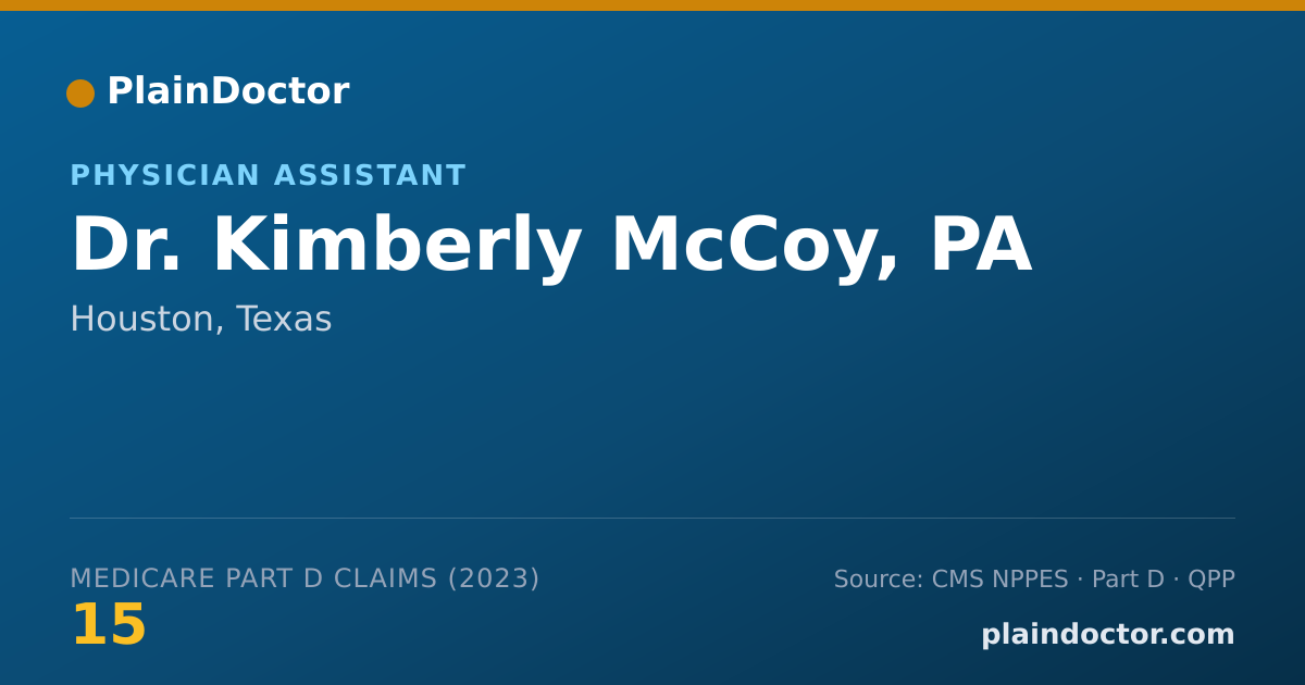 Shareable card for Kimberly McCoy, PA - Physician Assistant, Houston, TX