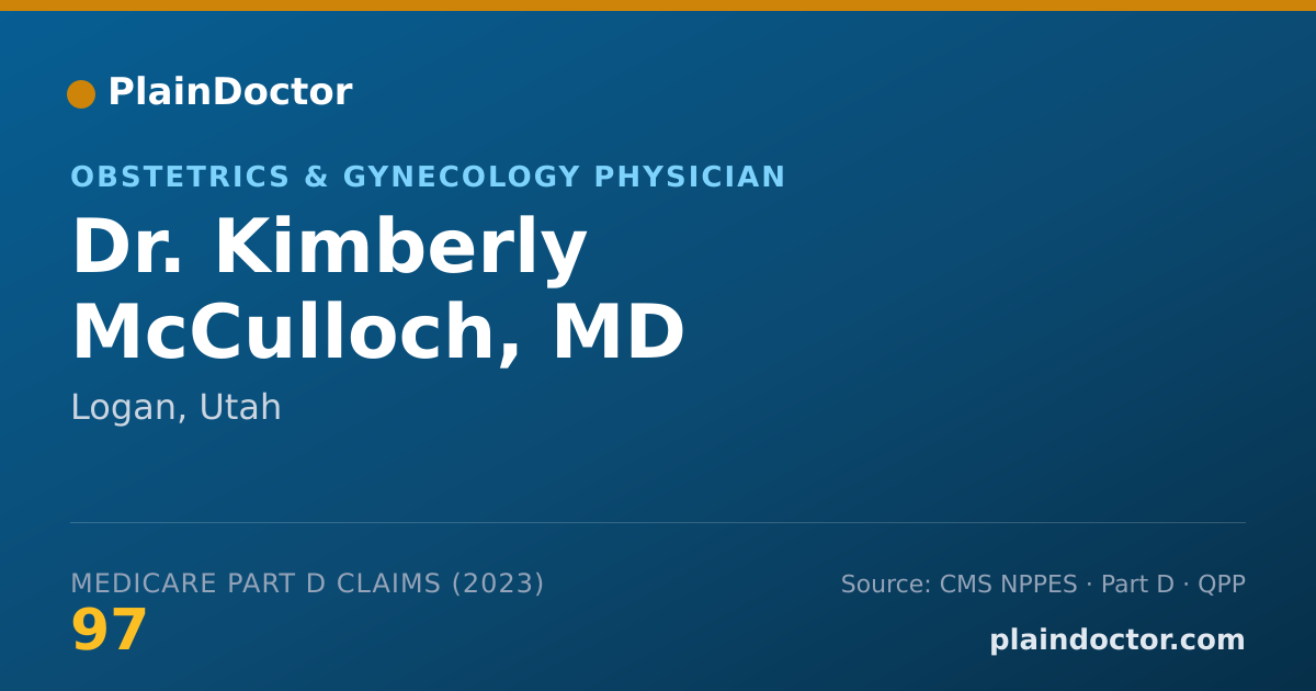 Shareable card for Kimberly McCulloch, MD - Obstetrics & Gynecology Physician, Logan, UT