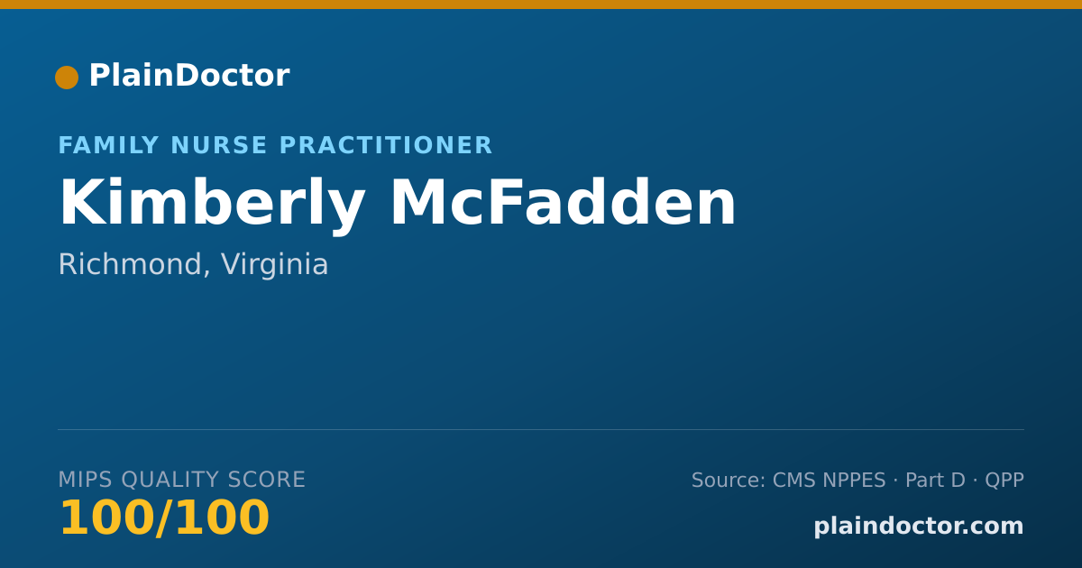 Shareable card for Kimberly McFadden - Family Nurse Practitioner, Richmond, VA