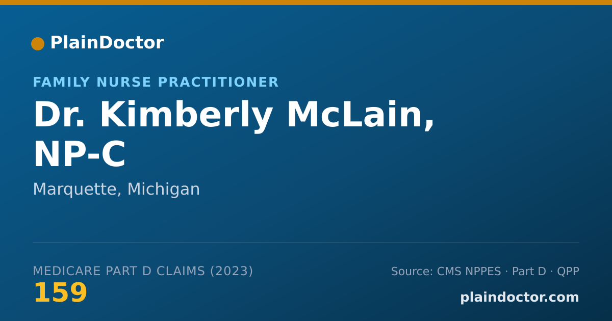 Shareable card for Kimberly McLain, NP-C - Family Nurse Practitioner, Marquette, MI