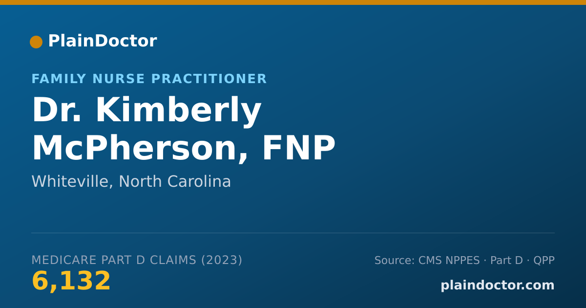 Shareable card for Kimberly McPherson, FNP - Family Nurse Practitioner, Whiteville, NC