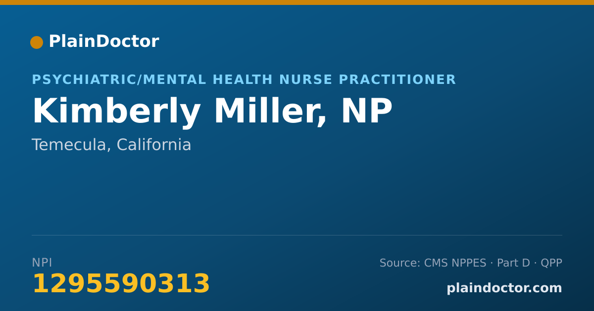 Shareable card for Kimberly Miller, NP - Psychiatric/Mental Health Nurse Practitioner, Temecula, CA