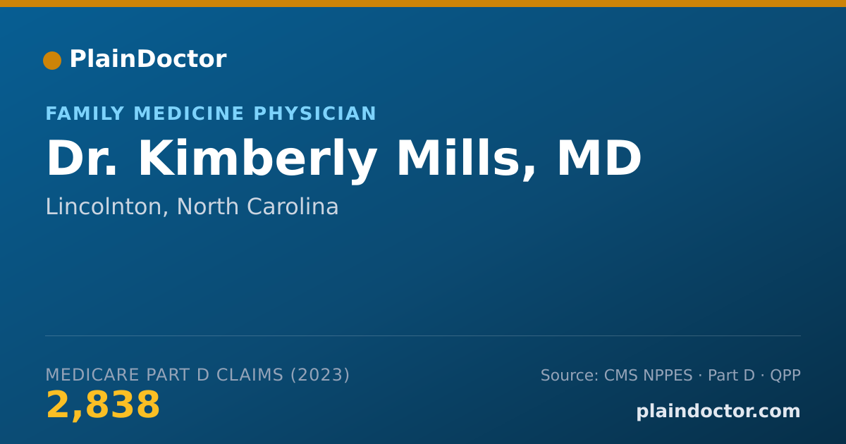 Shareable card for Kimberly Mills, MD - Family Medicine Physician, Lincolnton, NC