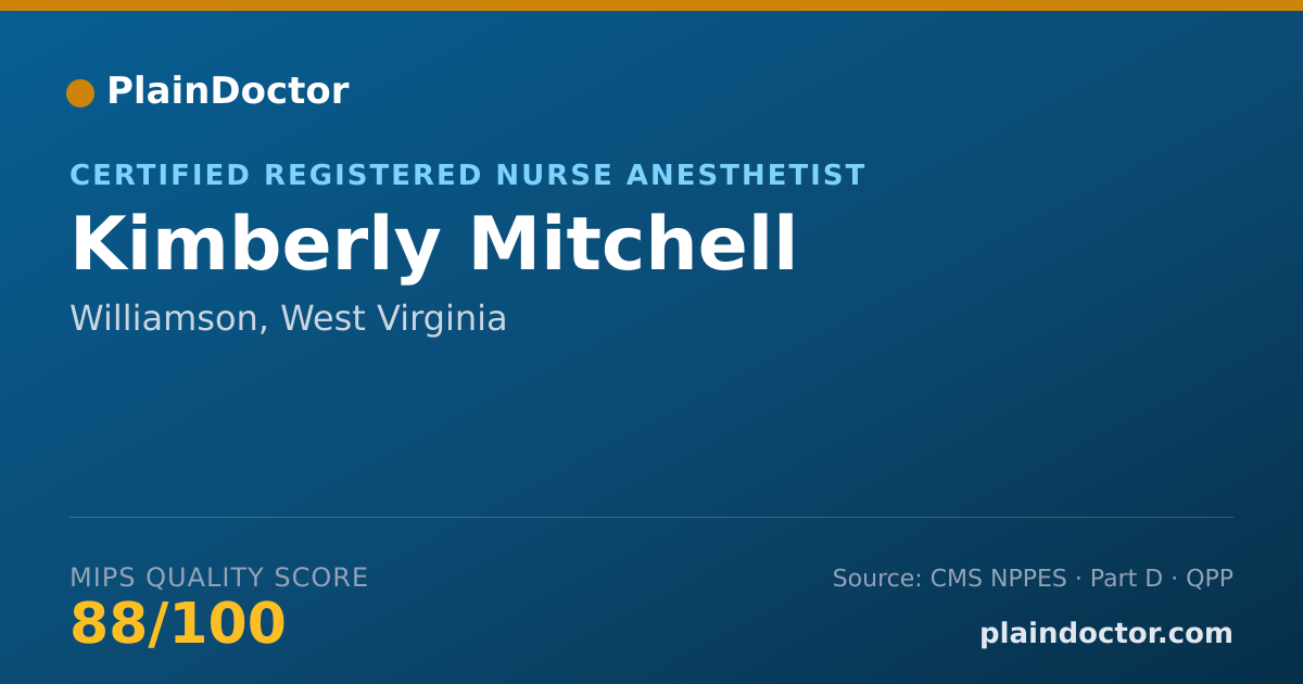 Shareable card for Kimberly Mitchell - Certified Registered Nurse Anesthetist, Williamson, WV