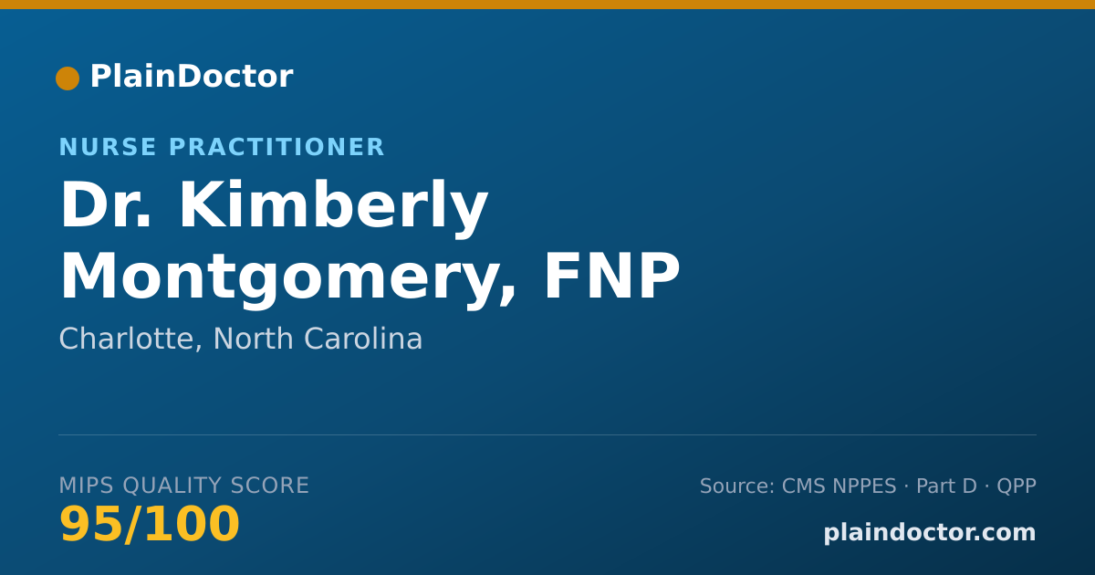 Shareable card for Kimberly Montgomery, FNP - Nurse Practitioner, Charlotte, NC