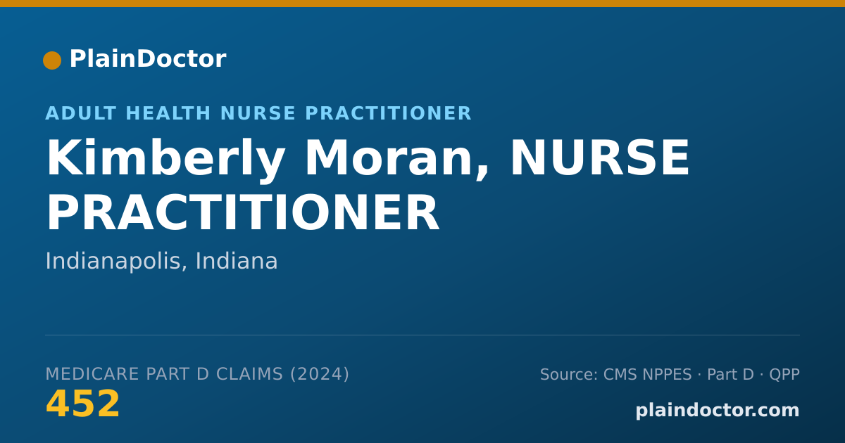 Shareable card for Kimberly Moran, NURSE PRACTITIONER - Adult Health Nurse Practitioner, Indianapolis, IN