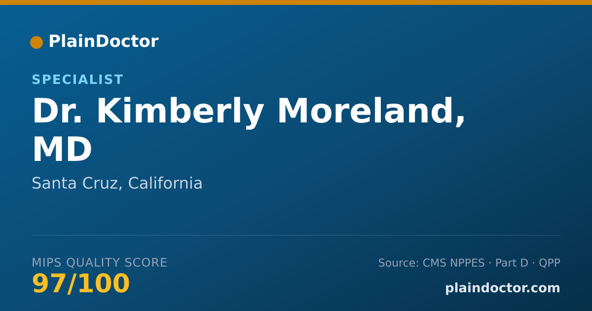 Shareable card for Kimberly Moreland, MD - Specialist, Santa Cruz, CA