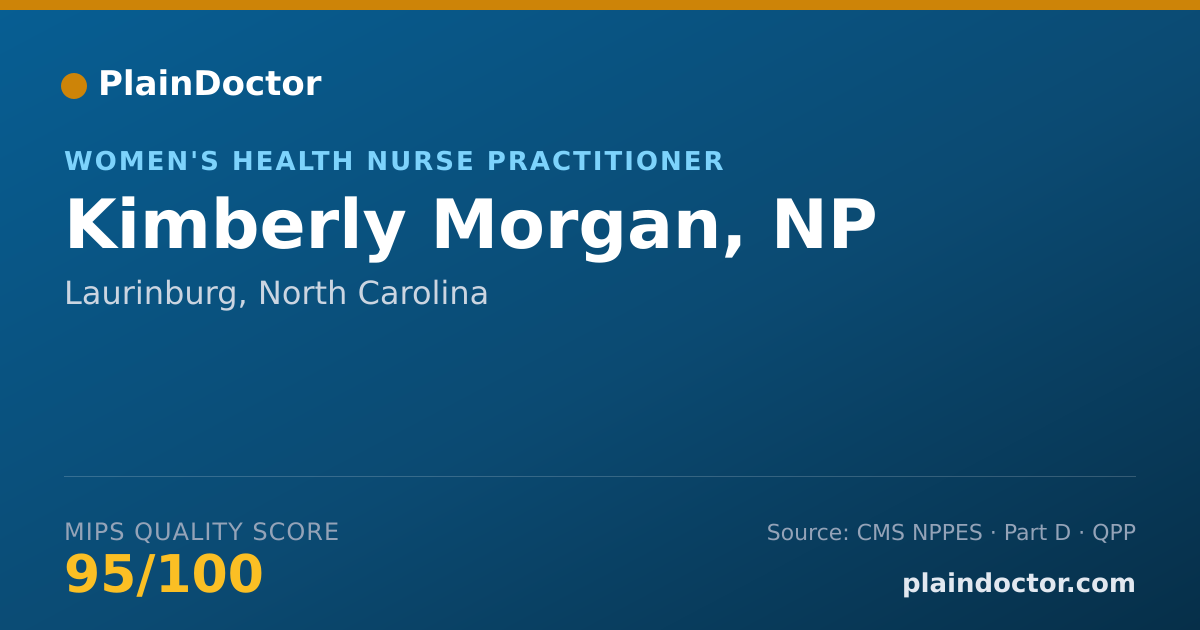 Shareable card for Kimberly Morgan, NP - Women's Health Nurse Practitioner, Laurinburg, NC