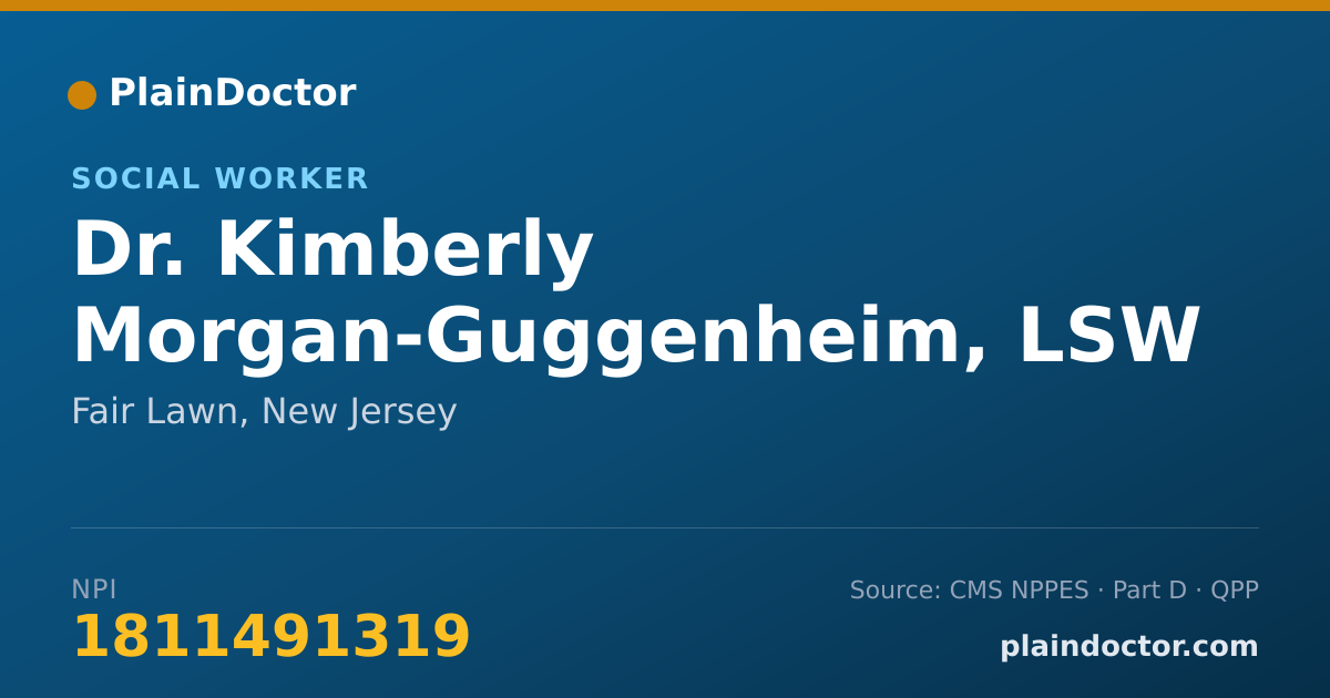 Shareable card for Kimberly Morgan-Guggenheim, LSW - Social Worker, Fair Lawn, NJ