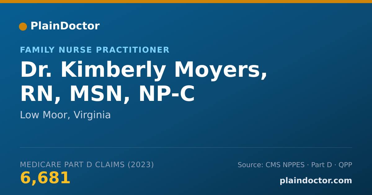 Shareable card for Kimberly Moyers, RN, MSN, NP-C - Family Nurse Practitioner, Low Moor, VA