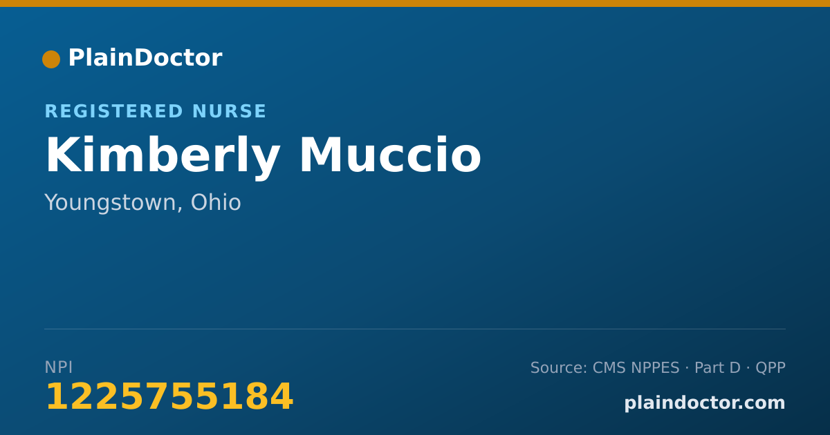 Shareable card for Kimberly Muccio - Registered Nurse, Youngstown, OH