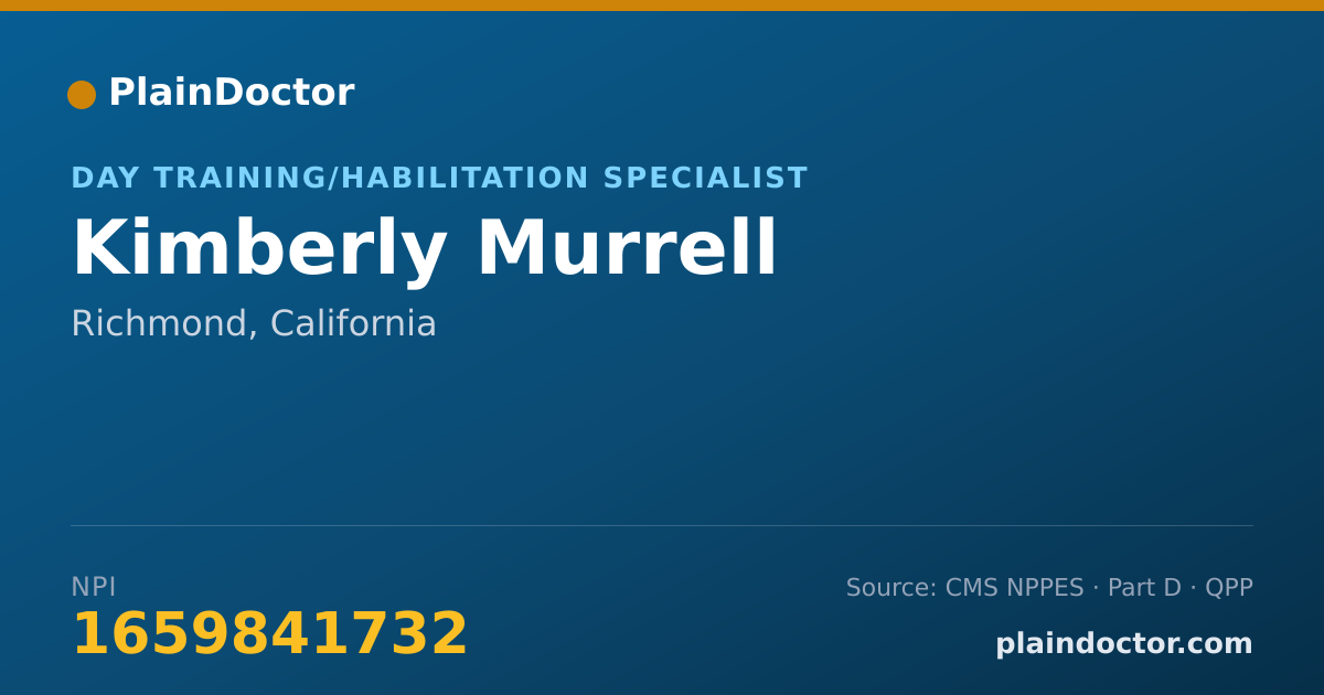 Shareable card for Kimberly Murrell - Day Training/Habilitation Specialist, Richmond, CA