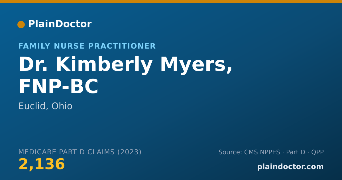 Shareable card for Kimberly Myers, FNP-BC - Family Nurse Practitioner, Euclid, OH