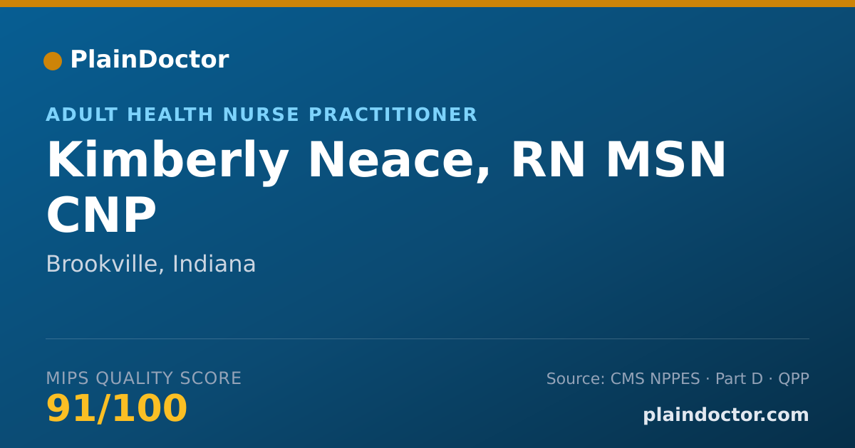 Shareable card for Kimberly Neace, RN MSN CNP - Adult Health Nurse Practitioner, Brookville, IN