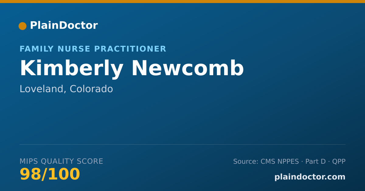 Shareable card for Kimberly Newcomb - Family Nurse Practitioner, Loveland, CO