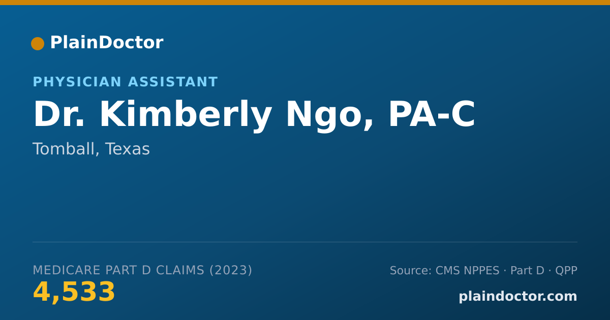 Shareable card for Kimberly Ngo, PA-C - Physician Assistant, Tomball, TX