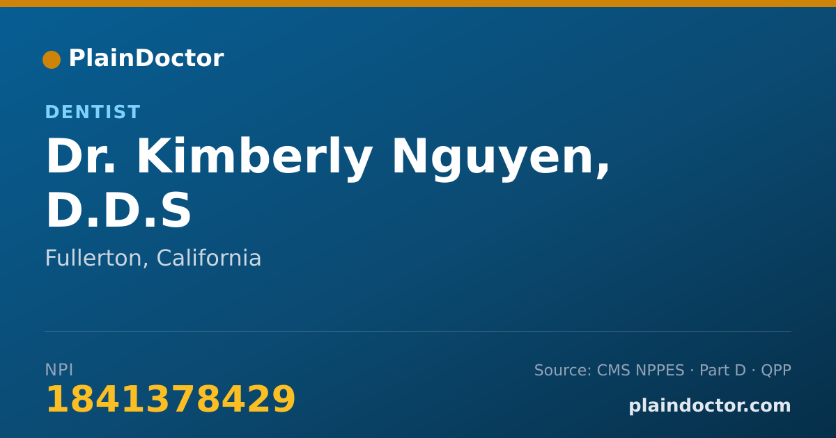 Shareable card for Kimberly Nguyen, D.D.S - Dentist, Fullerton, CA