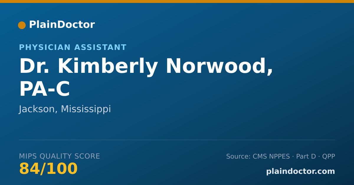 Shareable card for Kimberly Norwood, PA-C - Physician Assistant, Jackson, MS