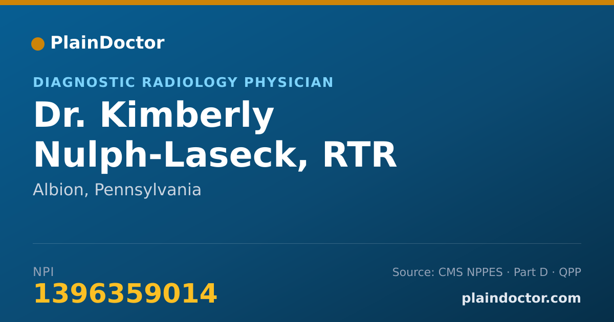 Shareable card for Kimberly Nulph-Laseck, RTR - Diagnostic Radiology Physician, Albion, PA