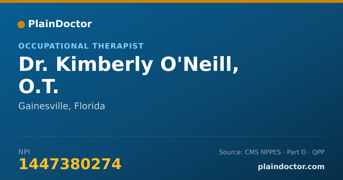 Shareable card for Kimberly O'Neill, O.T. - Occupational Therapist, Gainesville, FL