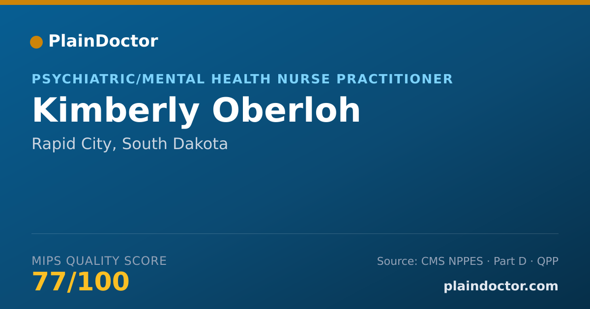 Shareable card for Kimberly Oberloh - Psychiatric/Mental Health Nurse Practitioner, Rapid City, SD