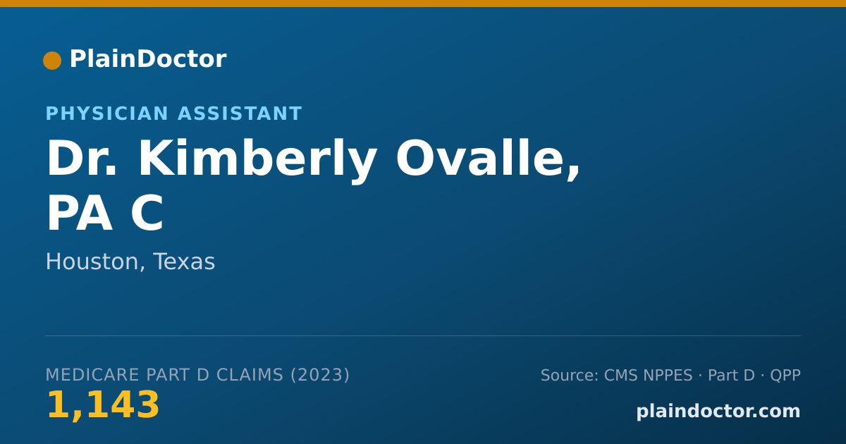 Shareable card for Kimberly Ovalle, PA C - Physician Assistant, Houston, TX