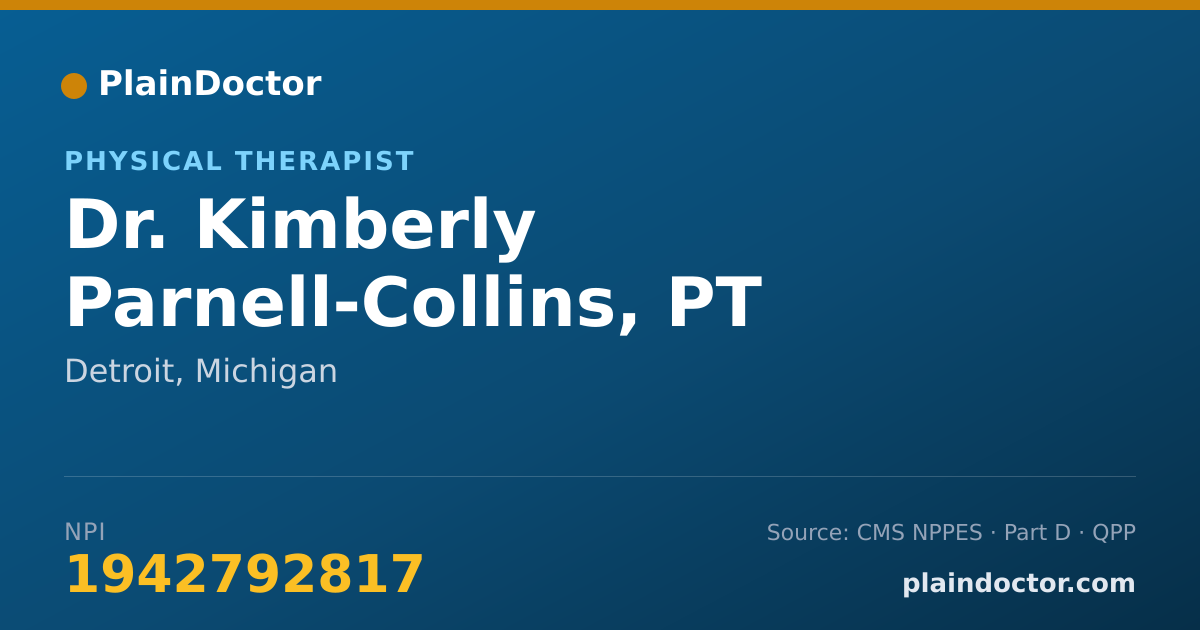 Shareable card for Kimberly Parnell-Collins, PT - Physical Therapist, Detroit, MI