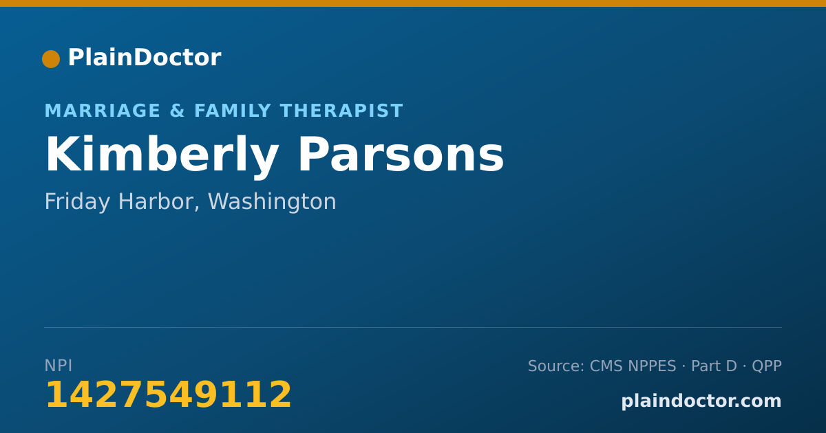 Shareable card for Kimberly Parsons - Marriage & Family Therapist, Friday Harbor, WA