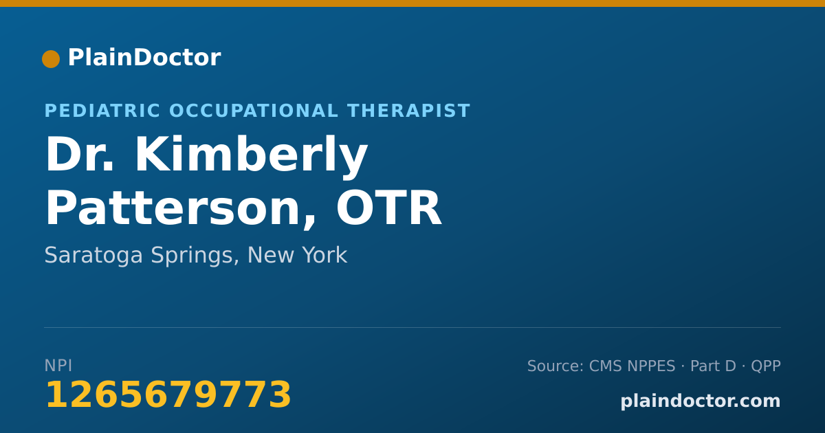 Shareable card for Kimberly Patterson, OTR - Pediatric Occupational Therapist, Saratoga Springs, NY