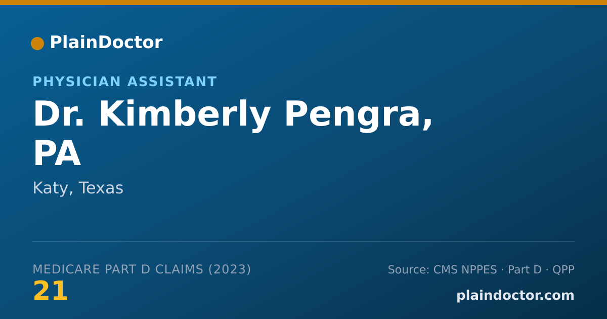 Shareable card for Kimberly Pengra, PA - Physician Assistant, Katy, TX