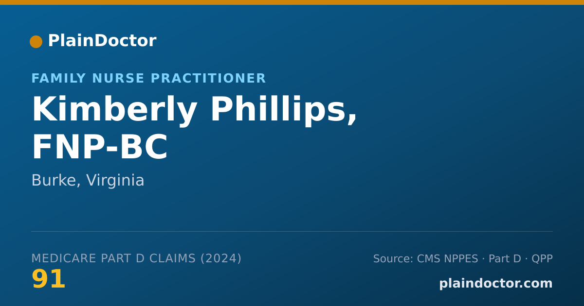 Shareable card for Kimberly Phillips, FNP-BC - Family Nurse Practitioner, Burke, VA