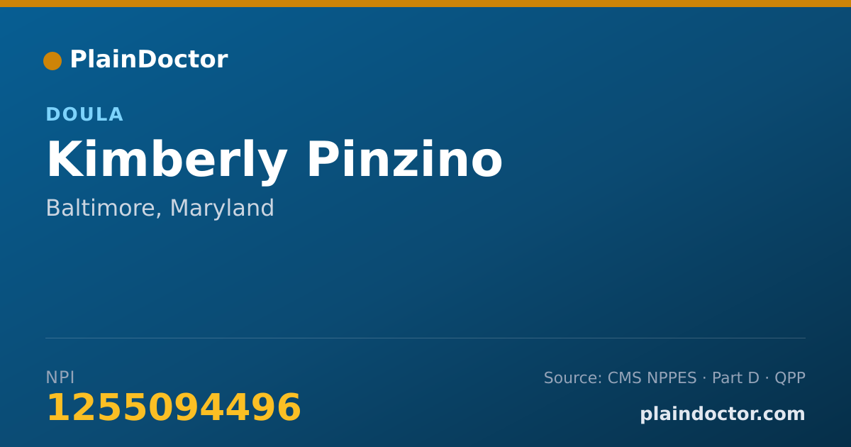 Shareable card for Kimberly Pinzino - Doula, Baltimore, MD