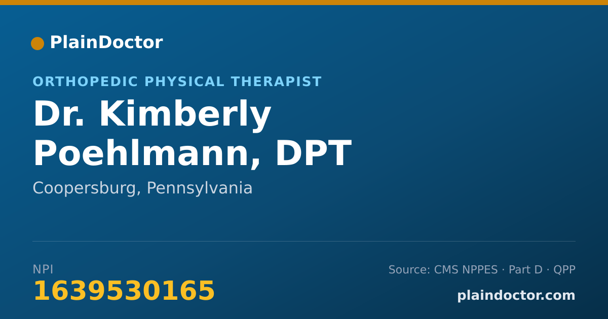 Shareable card for Kimberly Poehlmann, DPT - Orthopedic Physical Therapist, Coopersburg, PA