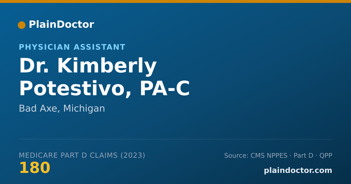 Shareable card for Kimberly Potestivo, PA-C - Physician Assistant, Bad Axe, MI